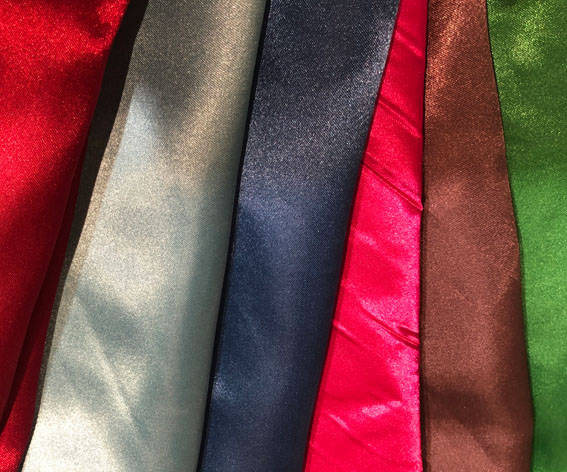 A selection of satin bright colours