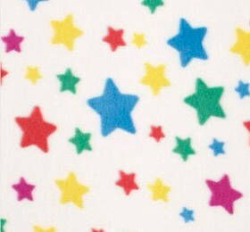 White Polar Fleece With Rainbow Stars fabric